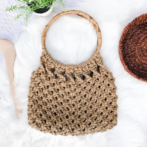 Vintage Knit Bamboo Ring Bag - Picture 2 of 3